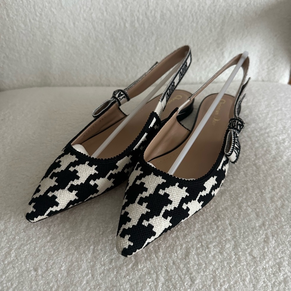 Christian Door Houndstooth J’adior Ballerinas
